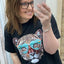 PS T-SHIRT ‘PANTER' | ZWART/TURQUOISE