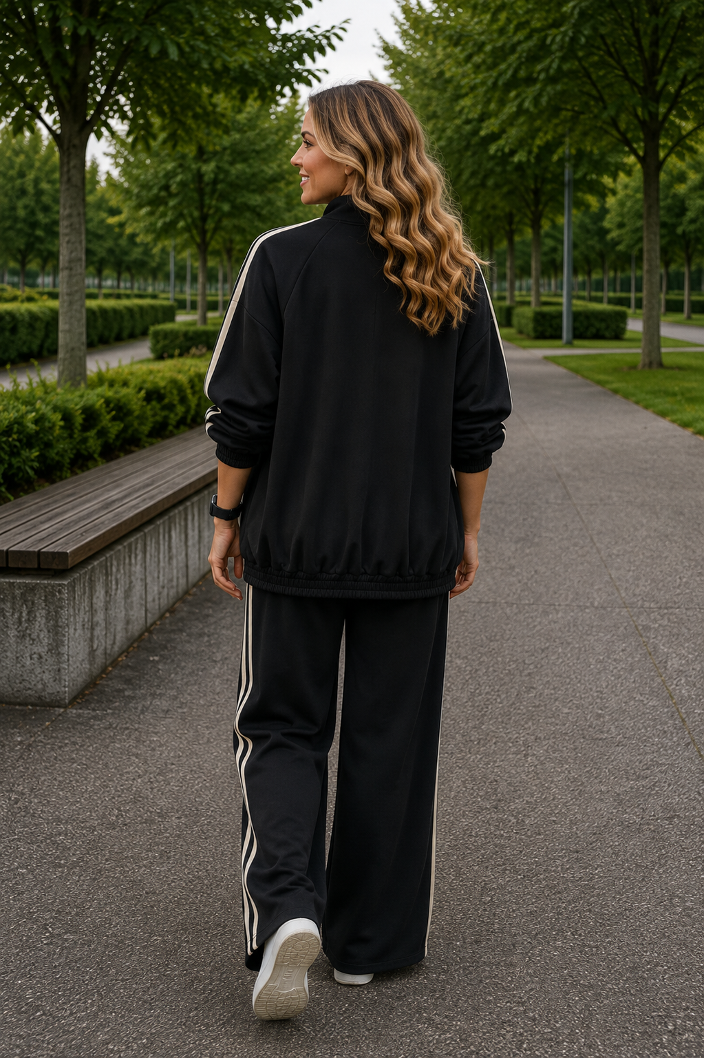 PS JOGGINGPAK 'EVA' | ZWART