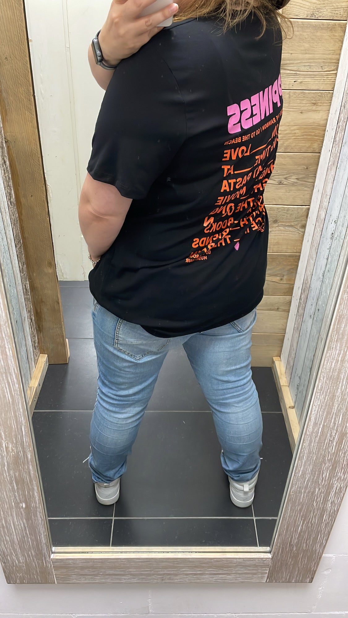 PS T-SHIRT ‘HAPPINESS' | ZWART