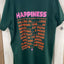 PS T-SHIRT ‘HAPPINESS' | DONKERGROEN