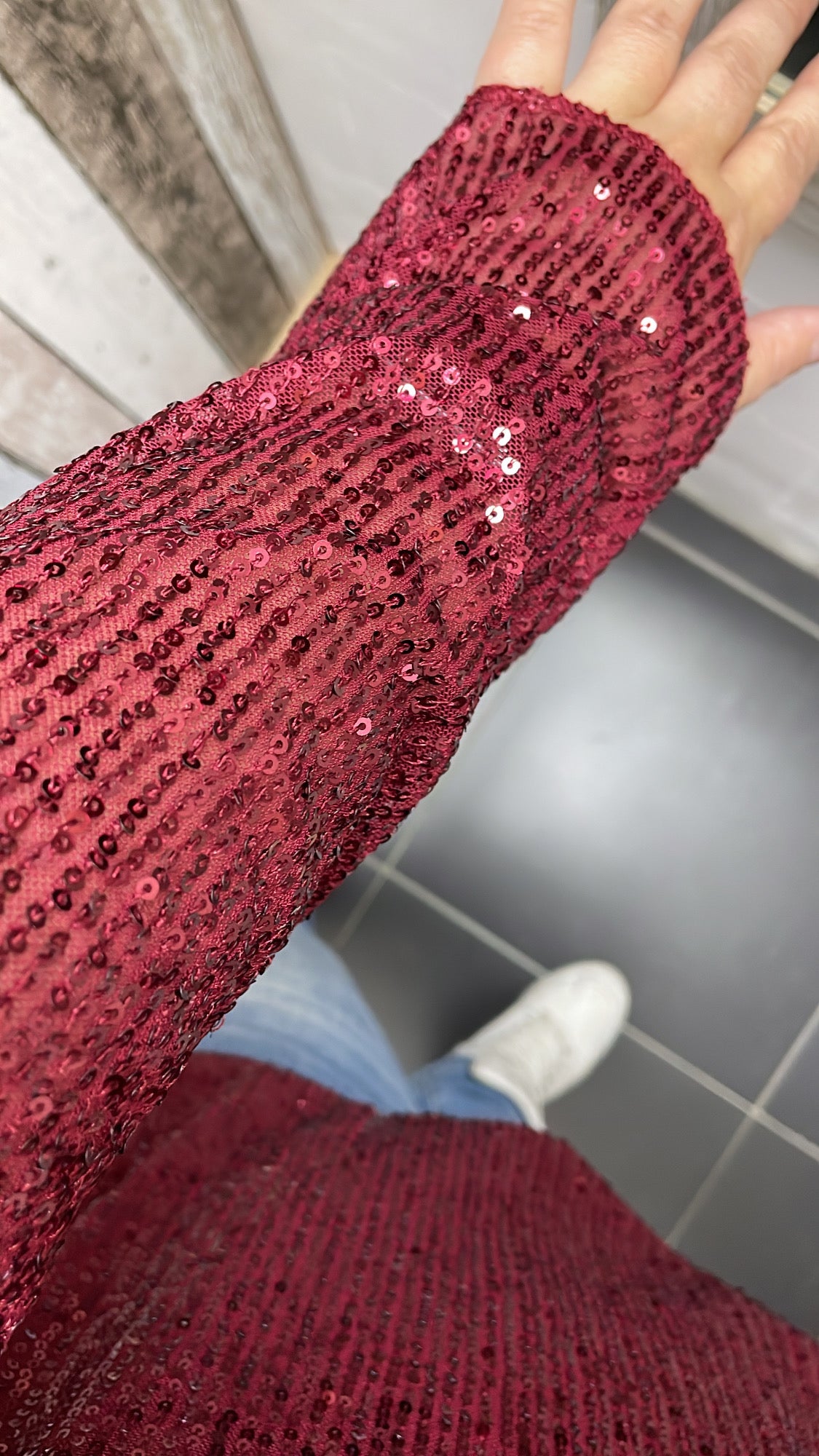 PS BLOUSE 'PAILLETTEN' | BORDEAUX