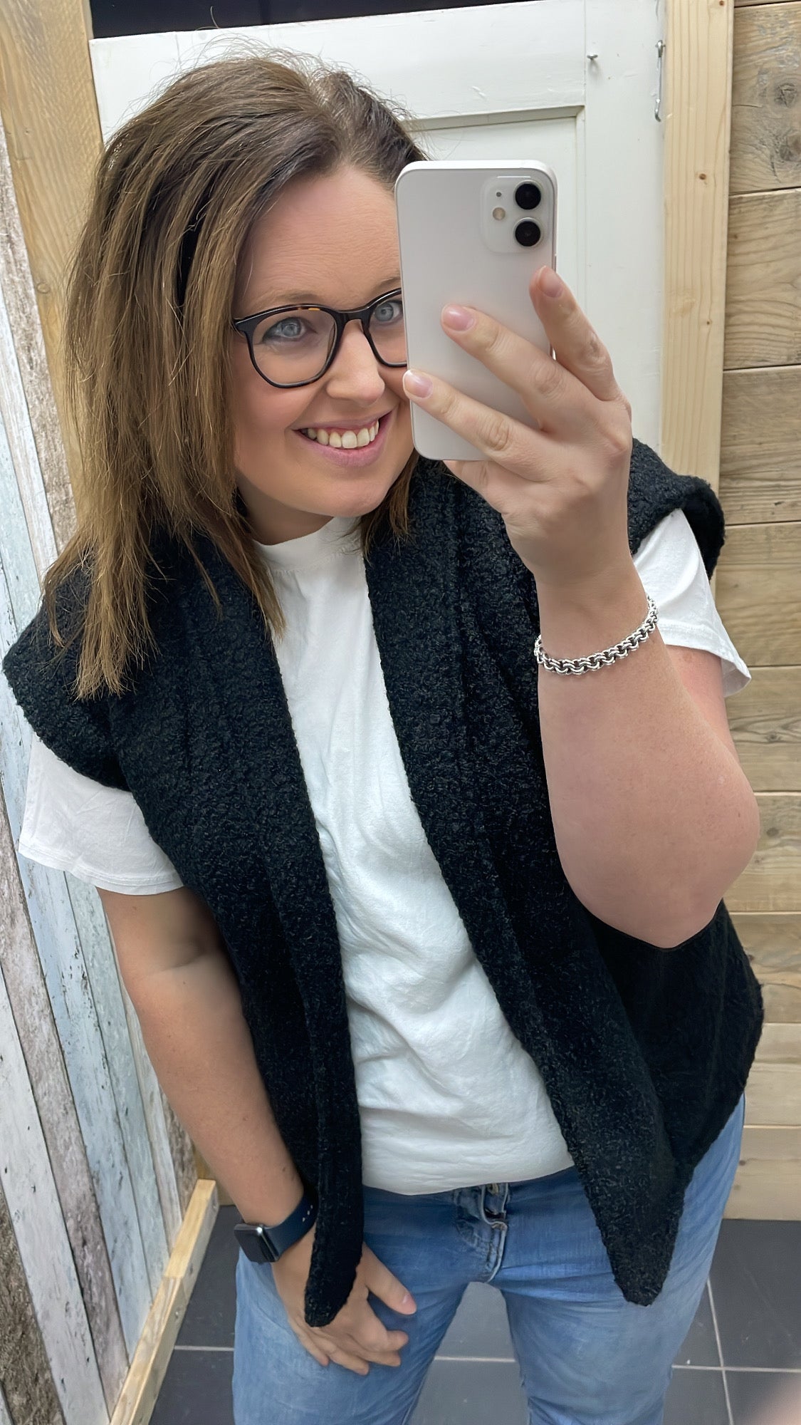 GILET 'BOUCLE' | ZWART