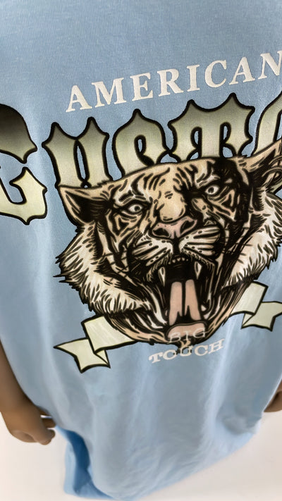 PS T-SHIRT 'AMERICAN' | BLAUW