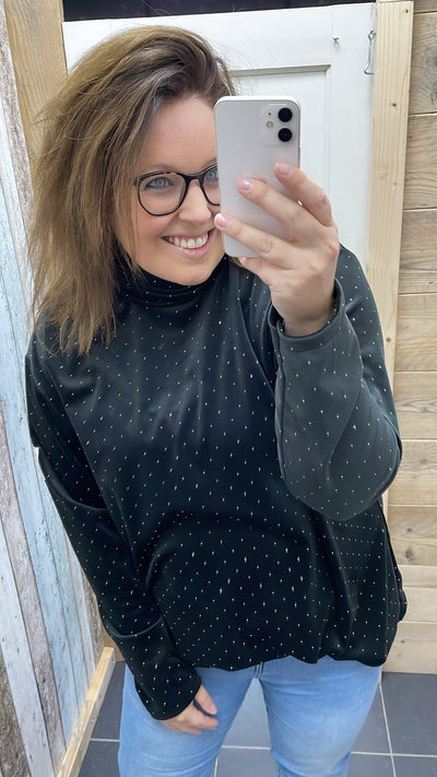 PS TOP 'COLL EMBLEEM' | ZWART