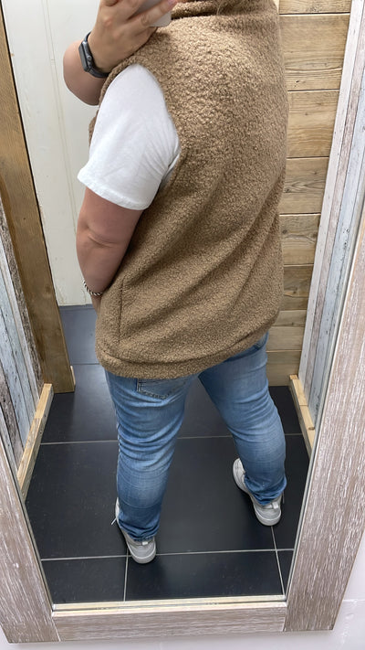 PS GILET 'TEDDY' | TAUPE