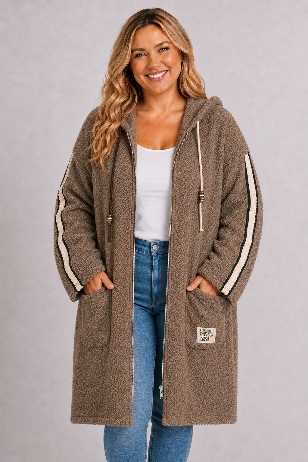 PS BOUCLÉ JAS | TAUPE