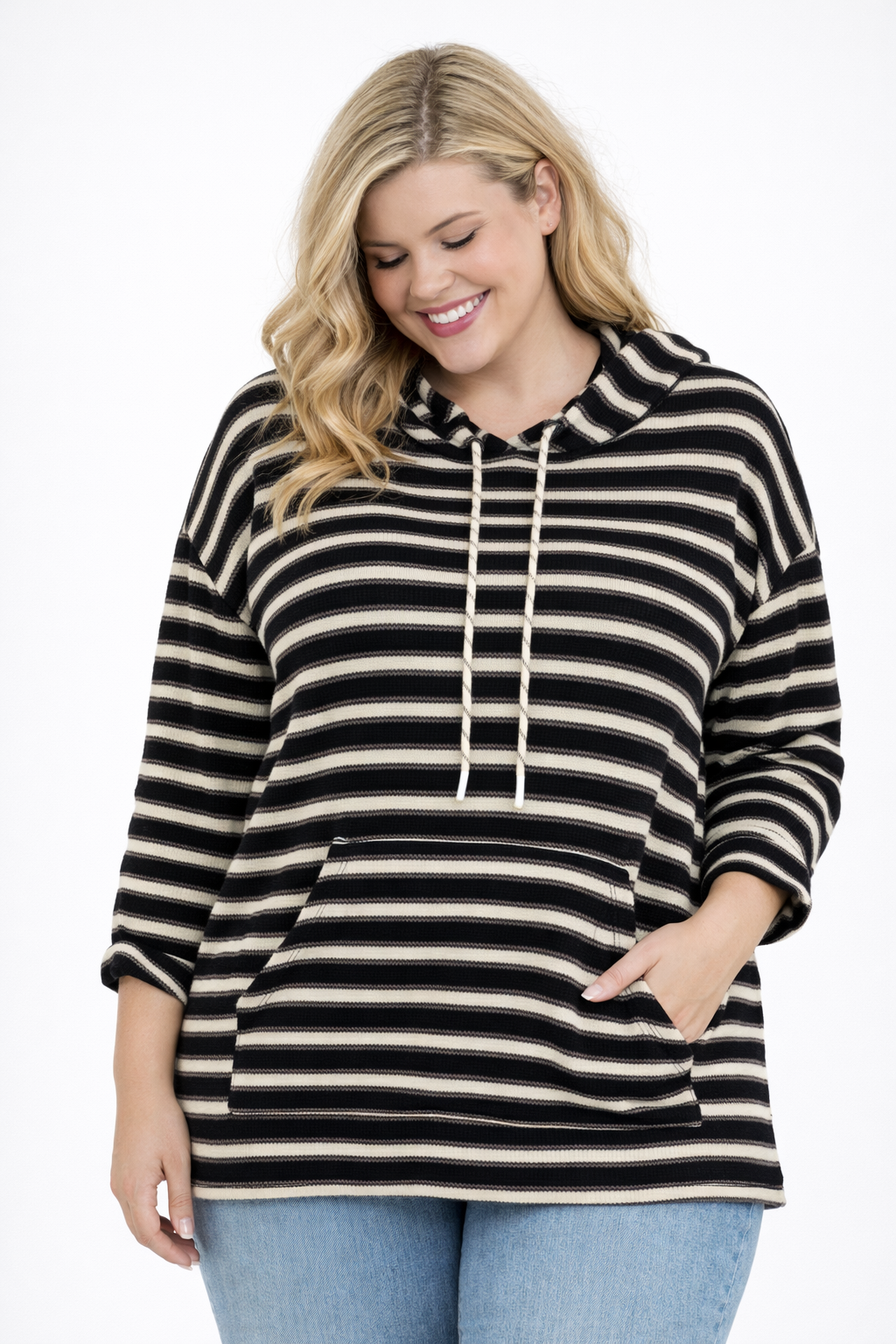 PS HOODIE 'STREPEN' | ZWART
