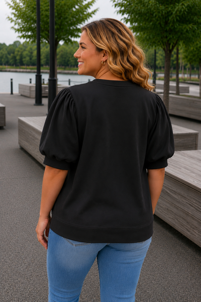 PS TOP ‘POFMOUW' | ZWART