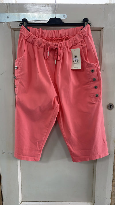 PS COMFY BROEK 'KORT KNOPEN' | KORAAL