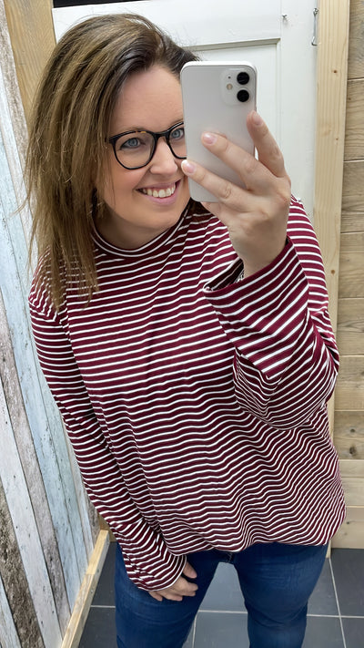 PS LONGSLEEVE 'STREPEN' | BORDEAUX