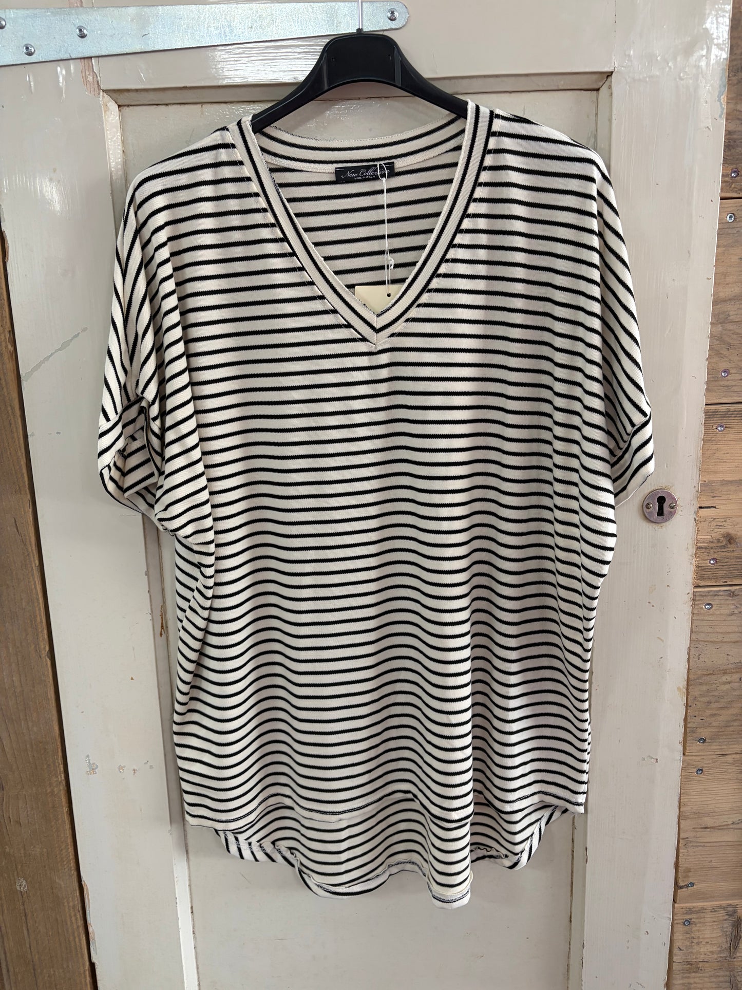 TOP V-HALS ‘KATOEN' | ZWART