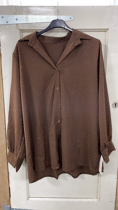 PS BLOUSE 'STEENTJES' | BRUIN