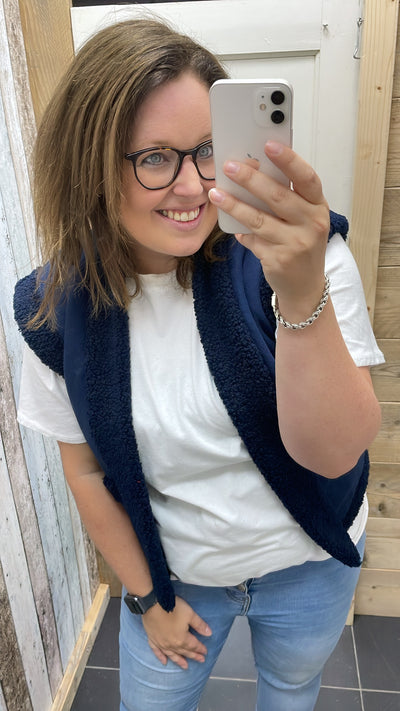 GILET 'SUEDELOOK' | JEANSBLAUW