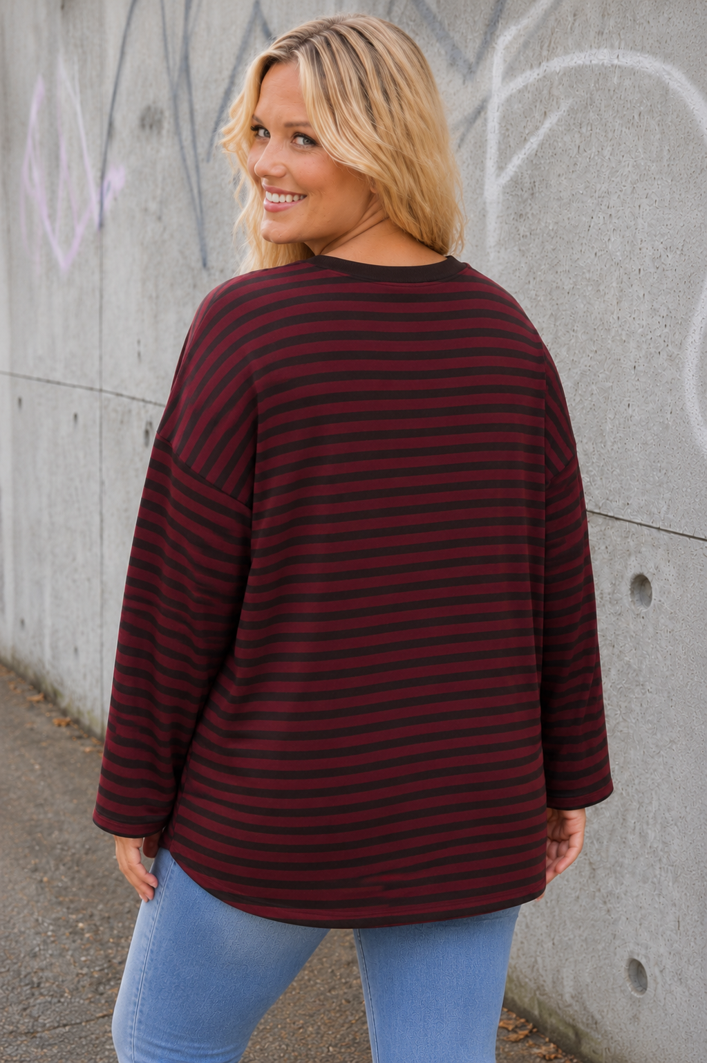 PS LONGSLEEVE 'STREPEN' | BORDEAUX