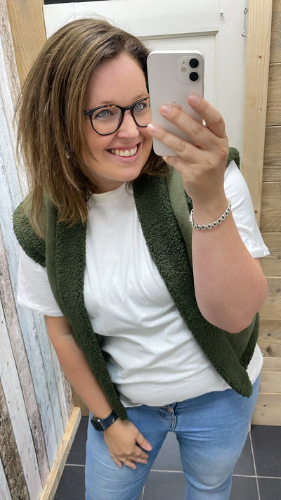 GILET 'SUEDELOOK' | ARMY