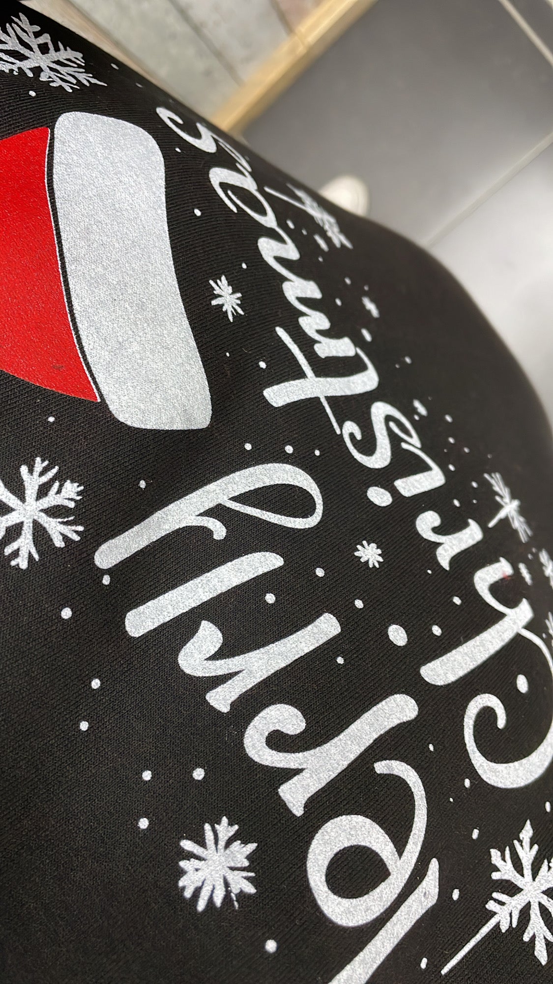 SWEATER 'MERRY CRISTMAS' | ZWART