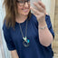 PS BLOUSE ‘OPEN SCHOUDER’ | DONKERBLAUW