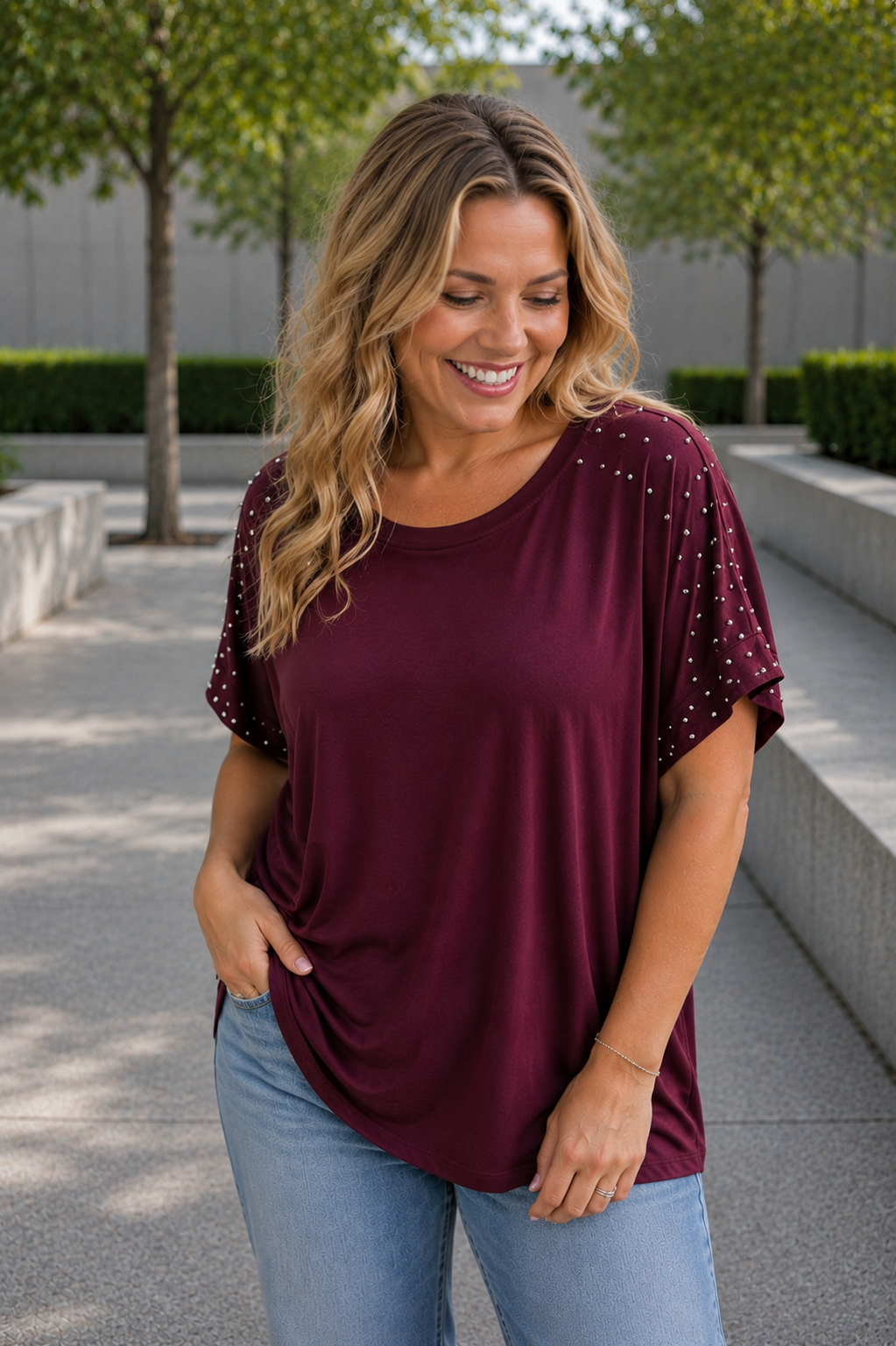 PS TOP ‘STUDS' | BORDEAUX