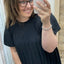 PS BLOUSE 'PLISSÉ' | ZWART