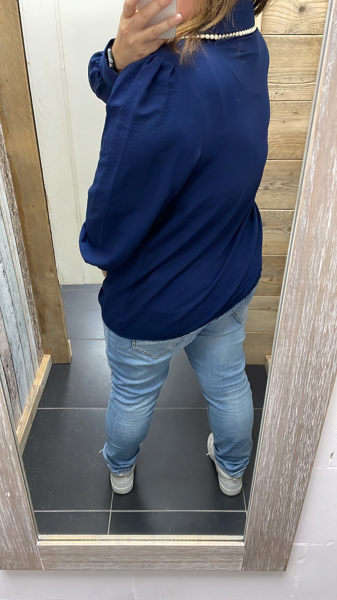 PS BLOUSE ‘VALERIE’ | DONKERBLAUW