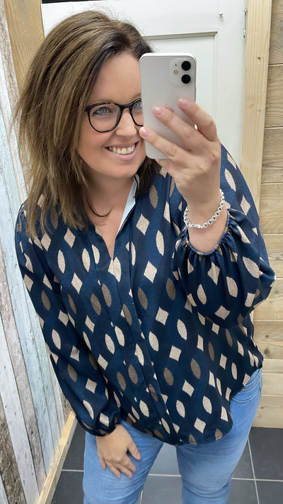 BLOUSE 'GABY' | DONKERBLAUW