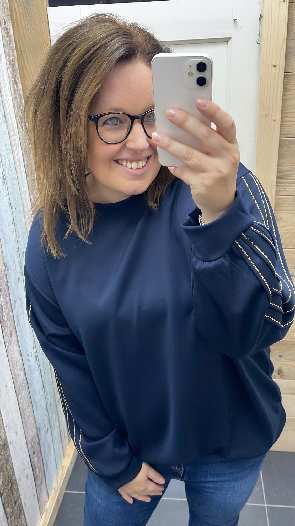 PS TRUI 'LUREX' | DONKERBLAUW