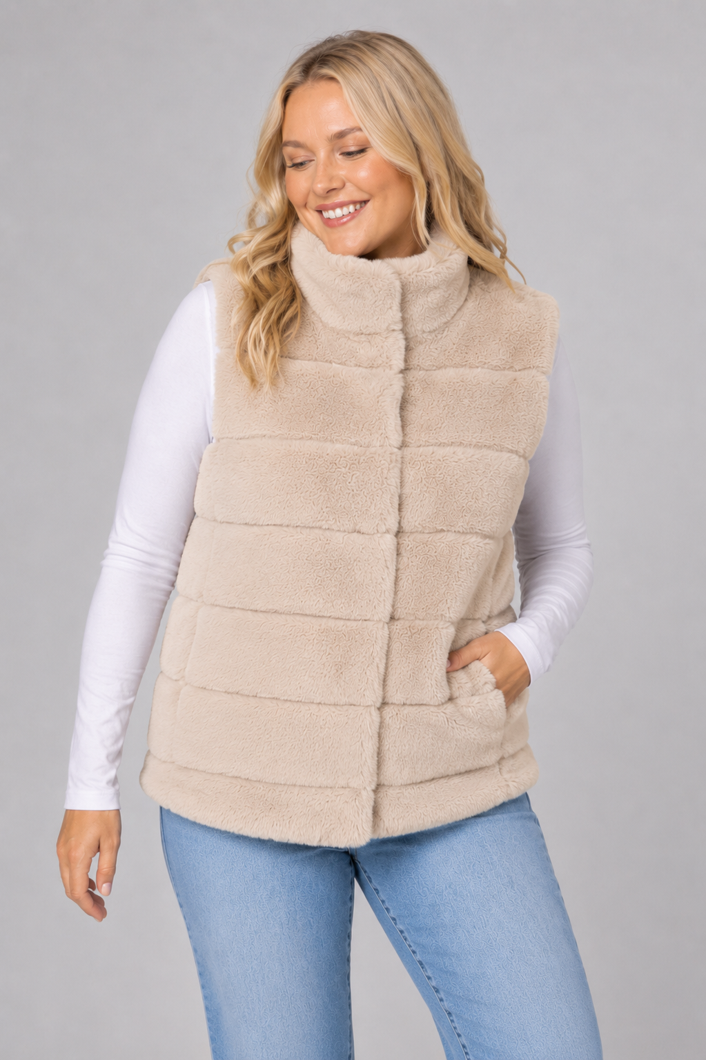 PS GILET 'NEPBONT' | BEIGE
