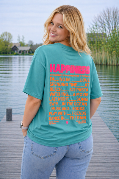PS T-SHIRT ‘HAPPINESS' | TURQUOISE