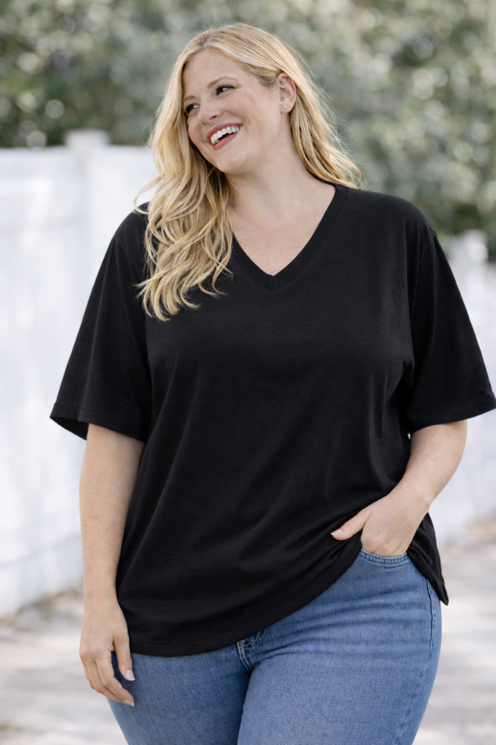 PS T-SHIRT ‘BASIC V-HALS | ZWART