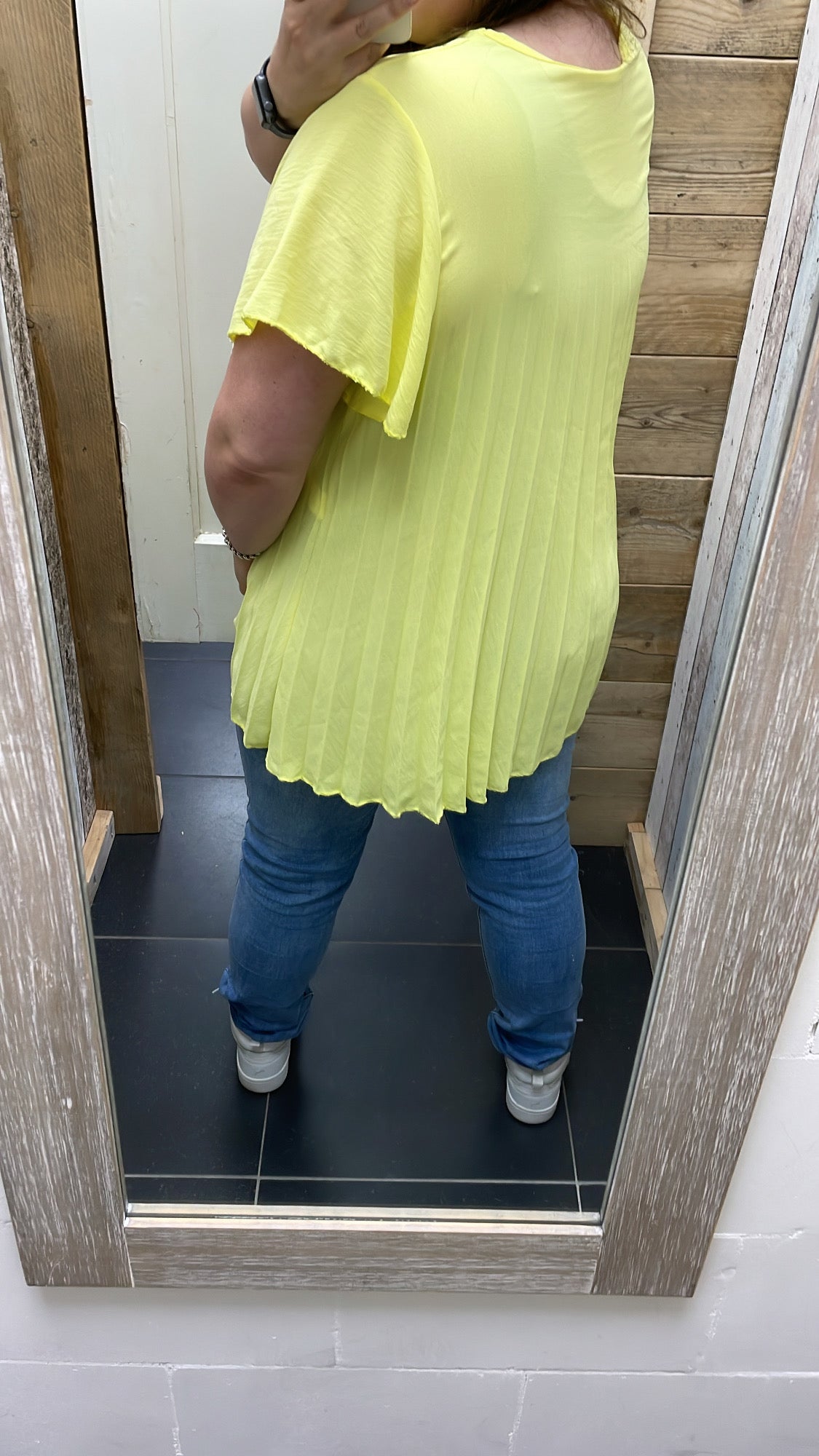 PS BLOUSE 'PLISSÉ' | GEEL