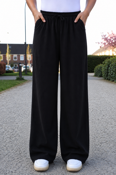 LINNEN BROEK | ZWART