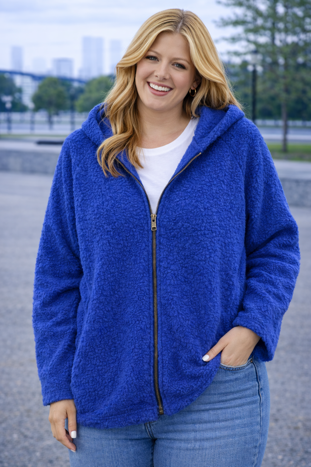 PS VEST CAPUCHON 'TEDDY' | KOBALT