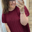 PS BLOUSE 'PLISSÉ' | BORDEAUX