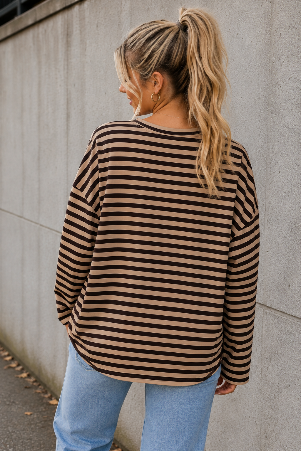 LONGSLEEVE 'STREPEN' | TAUPE