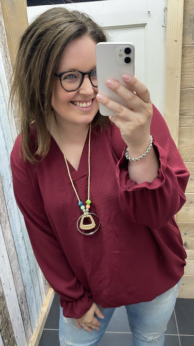 PS BLOUSE ‘KETTING’ | BORDEAUX