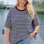 PS TOP ‘GLITTERS STREPEN' | NAVY