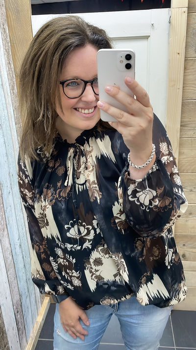 PS BLOUSE ‘IRIS’ | ZWART