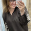 BLOUSE 'BORDUURSEL' | DONKERBRUIN