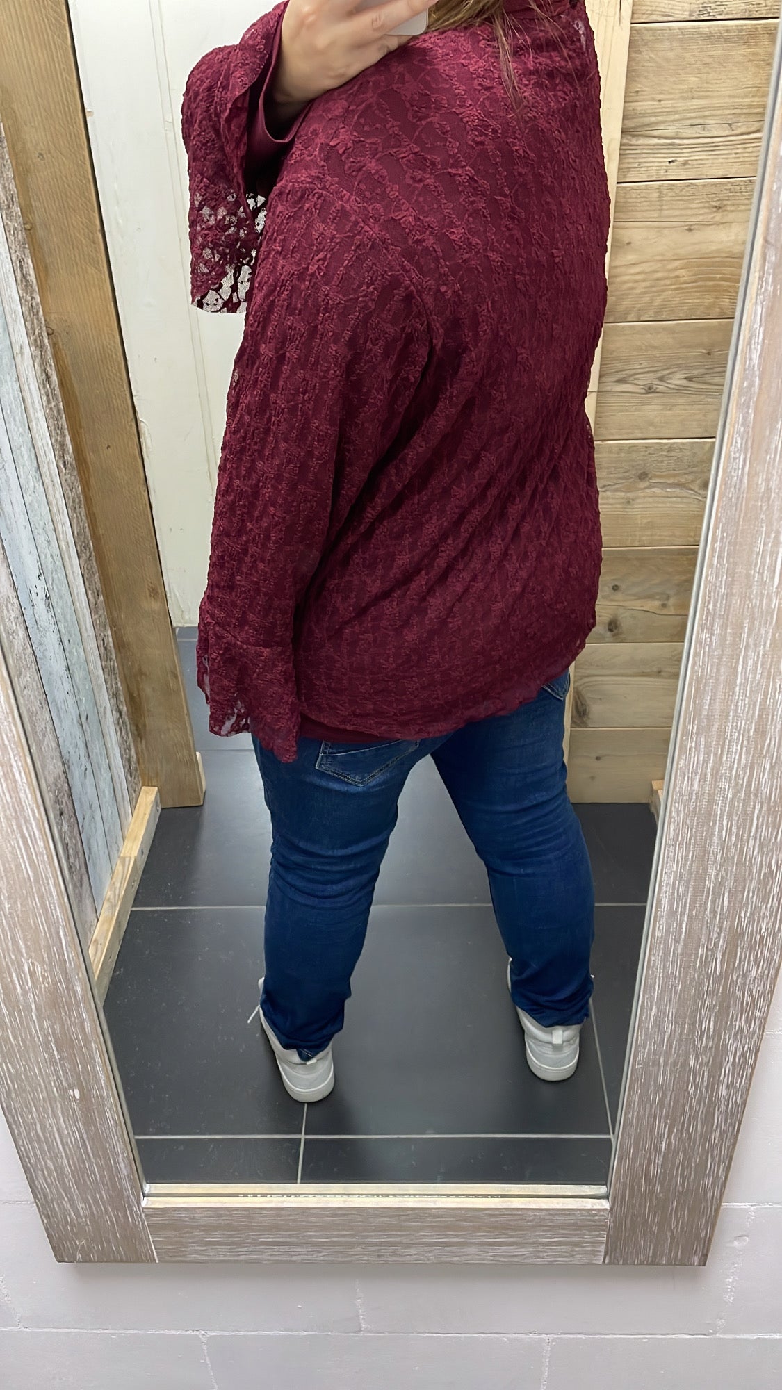 PS BLOUSE KANT ‘TROMPETMOUW’ | BORDEAUX