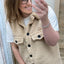 PS GILET 'TEDDY LANG' | TAUPE