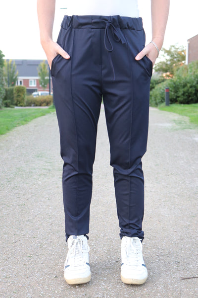 TRAVELSTOF BROEK 'BIES' | DONKERBLAUW