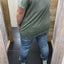 PS T-SHIRT ‘CC' | GROEN/GRIJS