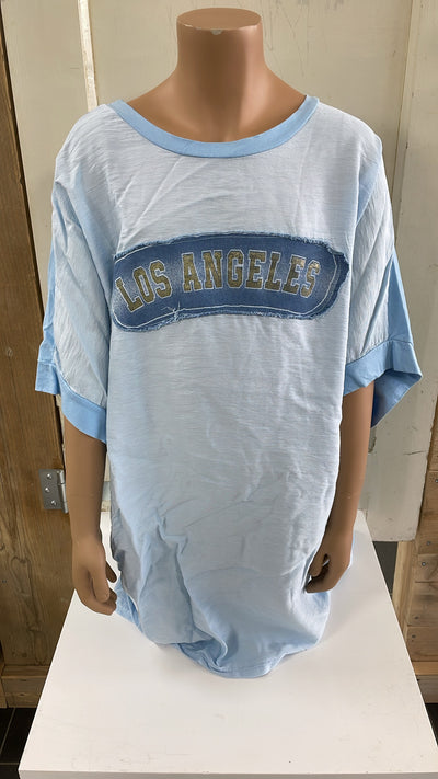 PS T-SHIRT 'LA' | BLAUW