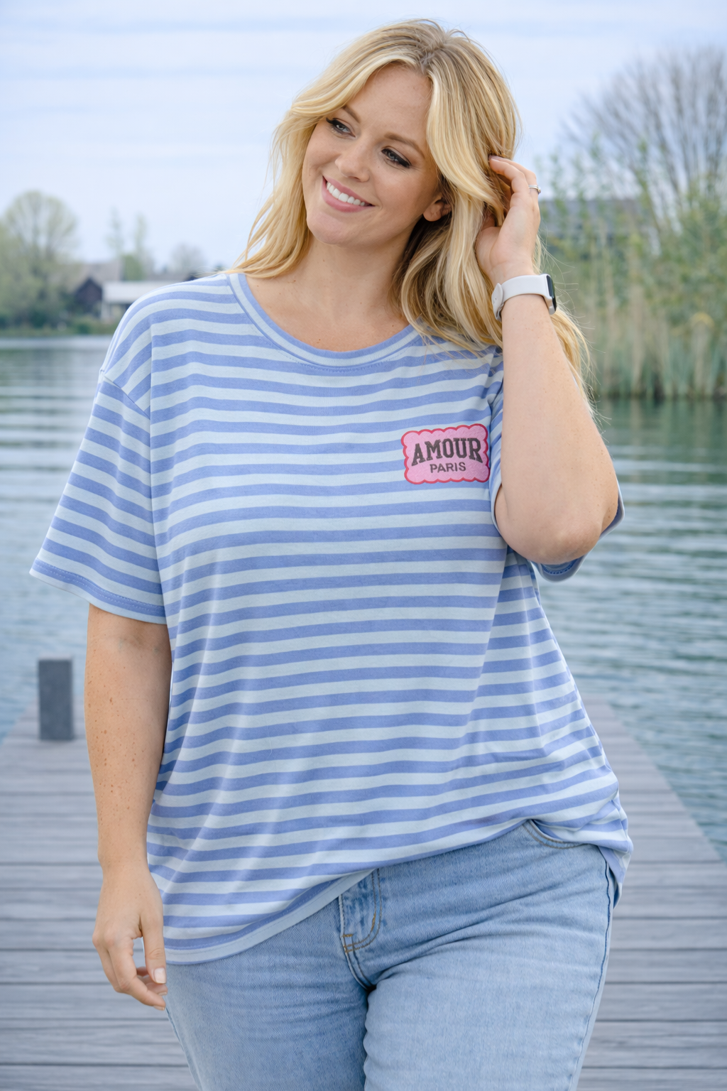 PS TOP STREPEN 'AMOR' | BLAUW
