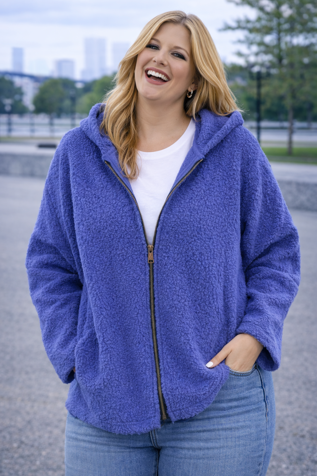 PS VEST CAPUCHON 'TEDDY' | LAVENDEL