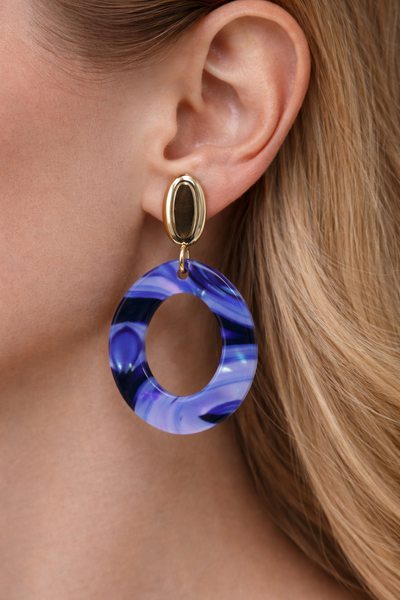 OORBELLEN ‘SWEET 7’ | DONKERBLAUW