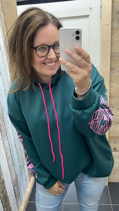 PS SWEATER 'ICONIC' | DONKERGROEN