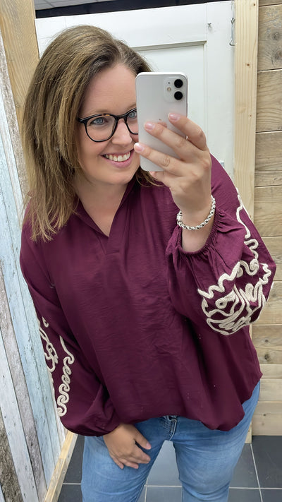 PS BLOUSE ‘BORDUURSEL TOUW’ | BORDEAUX