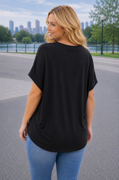 PS TOP ‘STUDS' | ZWART