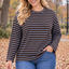 PS TOP 'AUTUMN STREPEN' | BLAUW